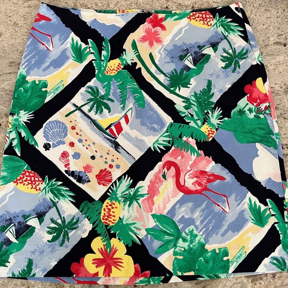 Talbots Island Print Pencil Skirt
